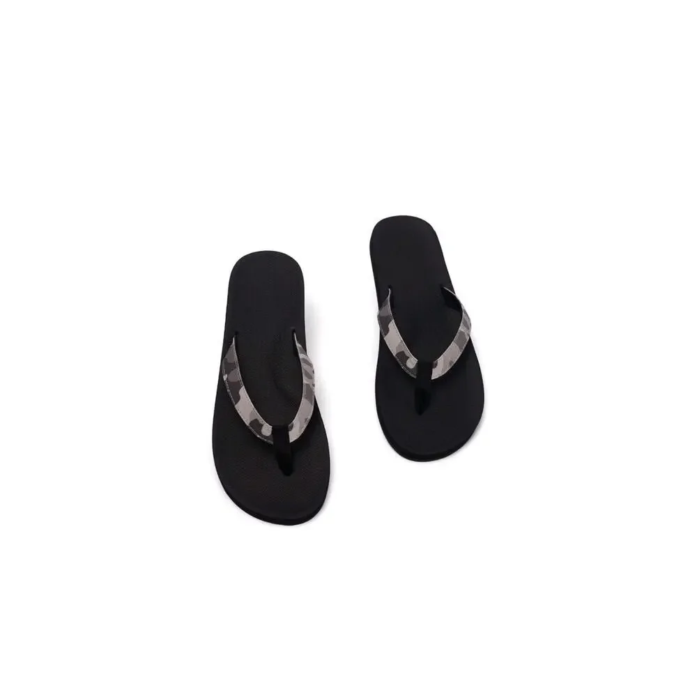 Indosole ESSNTLS Flip Flop Sandals Men 10-11 Black White Camo Eco-friendly Vegan